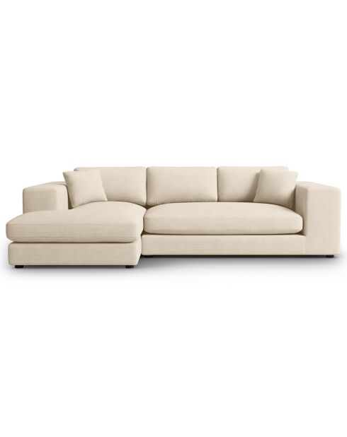Linkes Ecksofa Trendy Cord 5 Sitze hellbeige - 282x174x72 cm