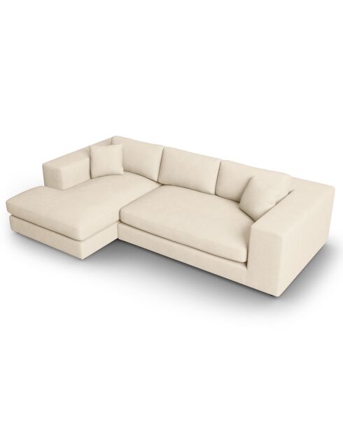 Linkes Ecksofa Trendy Cord 5 Sitze hellbeige - 282x174x72 cm