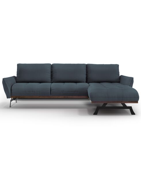 Canapé d'angle droit Modulaire Olivier 4 Places bleu - 264x171x87 cm