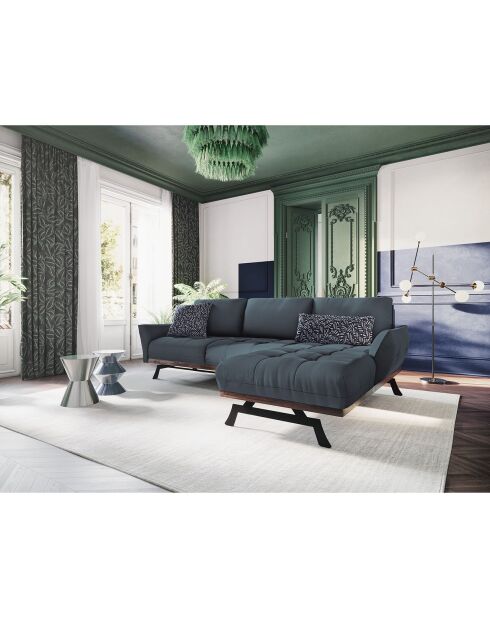 Canapé d'angle droit Modulaire Olivier 4 Places bleu - 264x171x87 cm