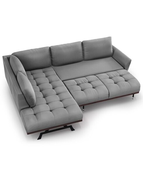 Canapé d'angle gauche convertible Olivier 5 Places gris - 262x204x87 cm