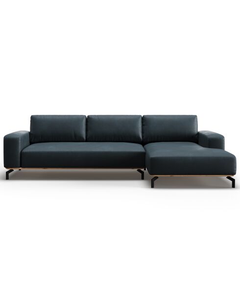 Canapé d'angle droit en Cuir Marc 5 Places bleu - 297x175x84 cm
