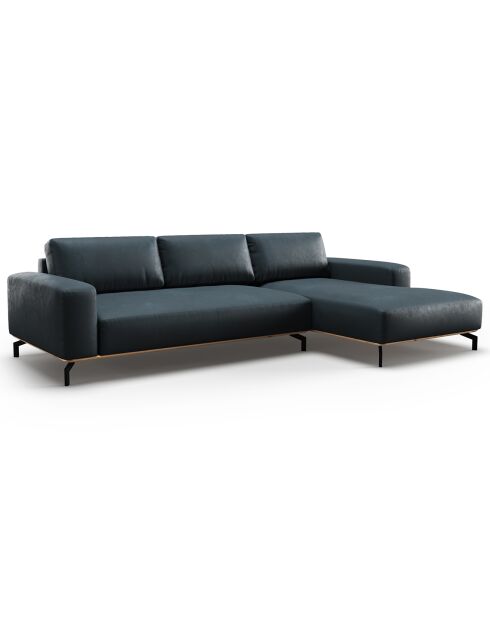 Canapé d'angle droit en Cuir Marc 5 Places bleu - 297x175x84 cm