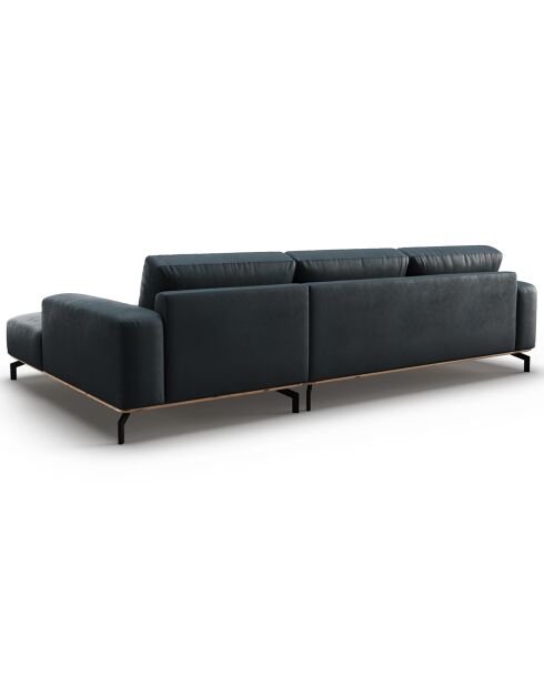 Canapé d'angle droit en Cuir Marc 5 Places bleu - 297x175x84 cm