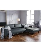 Canapé d'angle droit en Cuir Marc 5 Places bleu - 297x175x84 cm