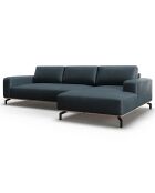 Canapé d'angle droit en Cuir Marc 5 Places bleu - 297x175x84 cm