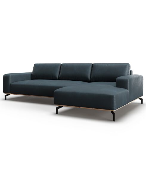 Canapé d'angle droit en Cuir Marc 5 Places bleu - 297x175x84 cm