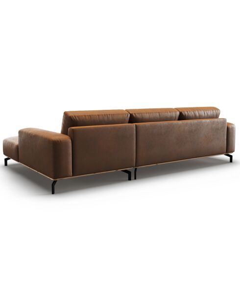 Canapé d'angle droit en Cuir Marc 5 Places marron - 297x175x84 cm