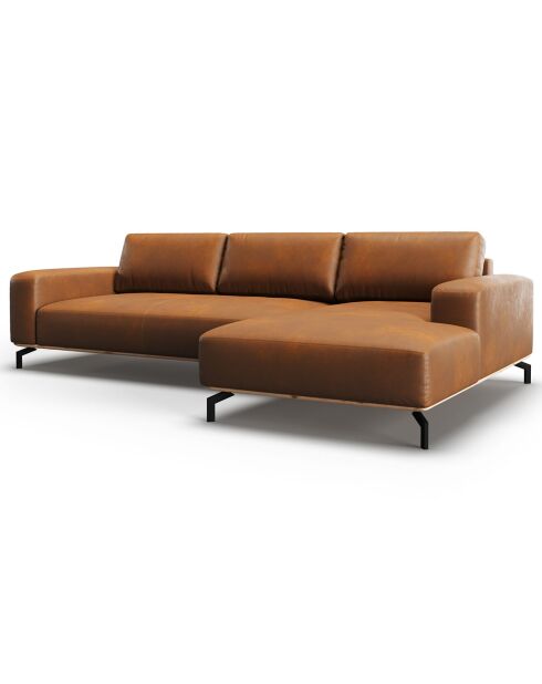 Canapé d'angle droit en Cuir Marc 5 Places marron - 297x175x84 cm