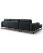 Canapé d'angle gauche en Cuir Marc 5 Places bleu - 297x175x84 cm