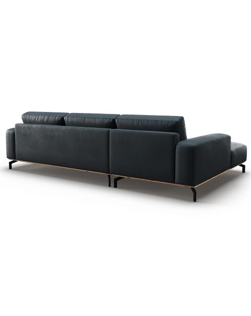 Canapé d'angle gauche en Cuir Marc 5 Places bleu - 297x175x84 cm