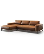 Canapé d'angle gauche en Cuir Marc 5 Places marron - 297x175x84 cm
