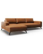 Canapé d'angle gauche en Cuir Marc 5 Places marron - 297x175x84 cm