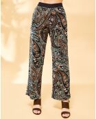 Pantalon en Velours Margua imprimé cachemire émeraude