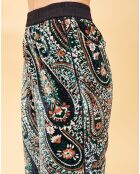 Pantalon en Velours Margua imprimé cachemire émeraude