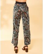 Pantalon en Velours Margua imprimé cachemire émeraude
