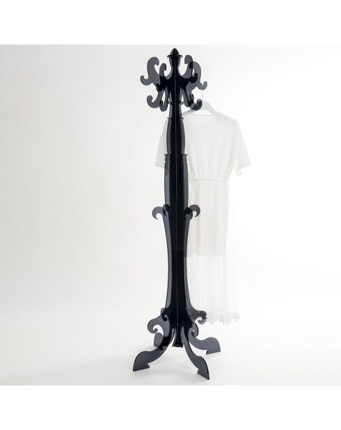 Porte-manteau Thonet noir/transparent - 56x56x173 cm