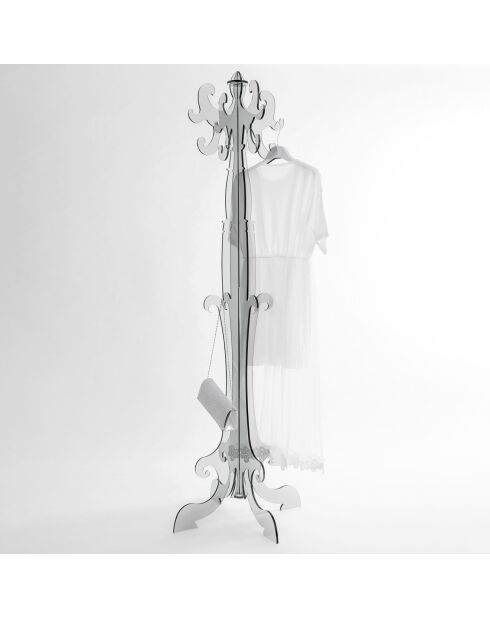 Porte-manteau Thonet gris fumé/transparent - 56x56x173 cm