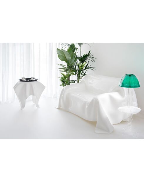 Sofá Drappeggi de plexiglás transparente gris ahumado - 200x120x47/70 cm