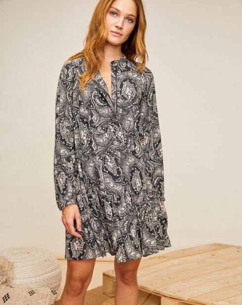 Robe Cherri imprimée noir/blanc