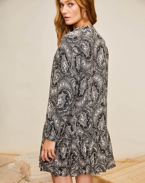 Robe Cherri imprimée noir/blanc