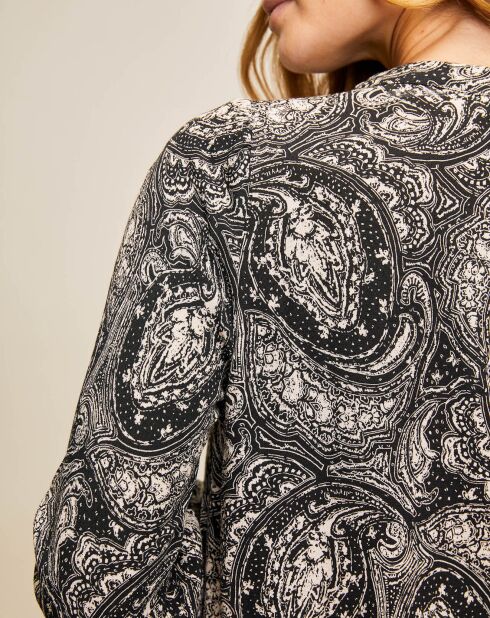 Robe Cherri imprimée noir/blanc