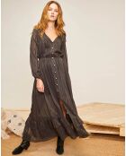 Robe Crimson rayée gris foncé