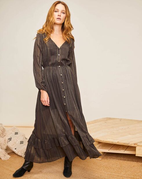 Robe Crimson rayée gris foncé