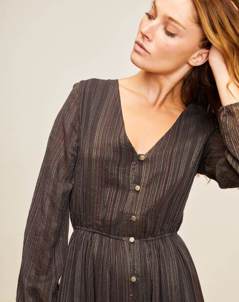 Robe Crimson rayée gris foncé