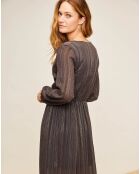 Robe Crimson rayée gris foncé