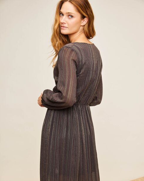 Robe Crimson rayée gris foncé