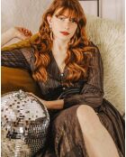 Robe Crimson rayée gris foncé