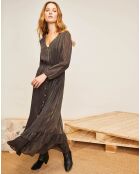 Robe Crimson rayée gris foncé