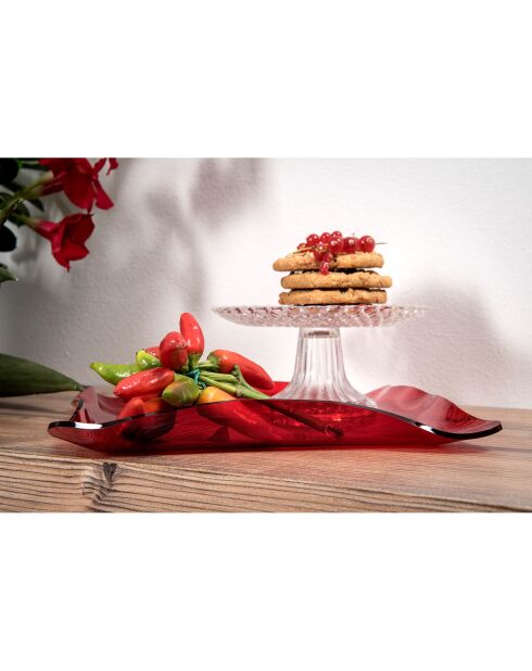 Fourre-Tout Drapé Drappeggi rouge/transparent - 20x15x3.5 cm