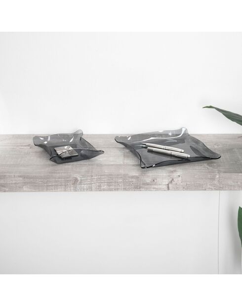 Borsa tote drappeggiata Drappeggi grigio fumo - 20x15x3,5 cm