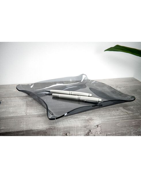 Borsa tote drappeggiata Drappeggi grigio fumo - 20x15x3,5 cm