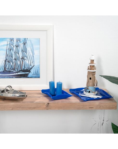 Fourre-Tout Drapé Drappeggi bleu - 23x23x3 cm