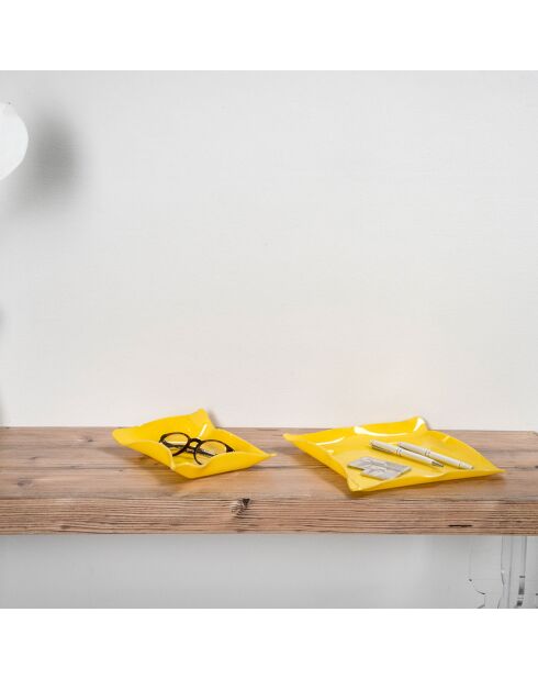 Fourre-Tout Drapé Drappeggi jaune - 23x23x3 cm