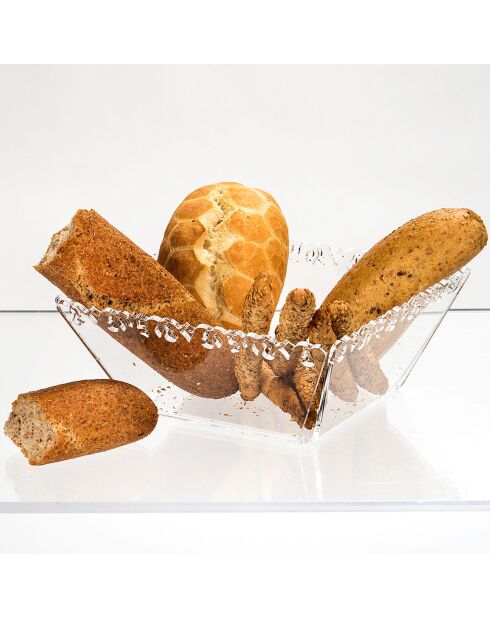 Porte-pain Galatea transparent - 22x22x8.6 cm
