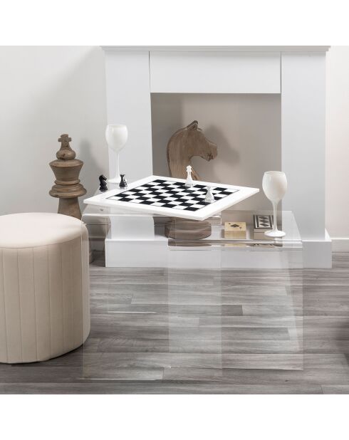 Échiquier en plexiglas Kasparov transparent - 40x40x3 cm