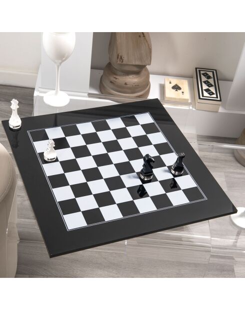 Échiquier en plexiglas Kasparov transparent - 40x40x3 cm