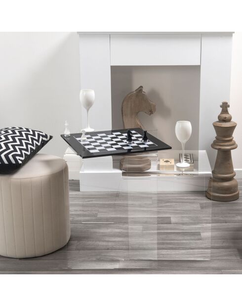 Échiquier en plexiglas Kasparov transparent - 40x40x3 cm