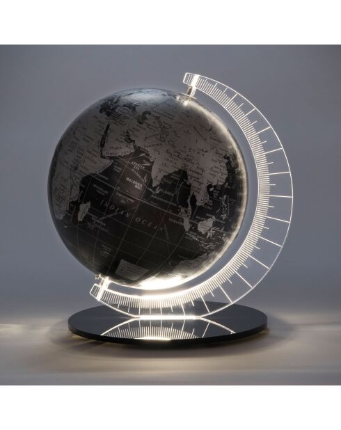 Kleine transparante Magellano lichtgevende wereldbol - 20x25x27 cm