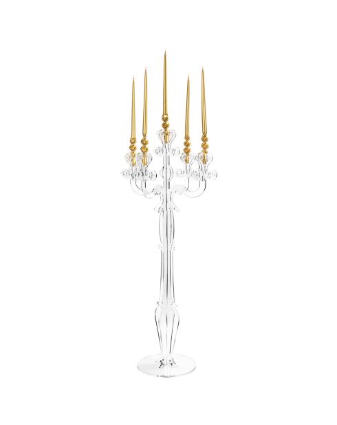 Candeliere trasparente a 5 bracci - 56x56x120 cm