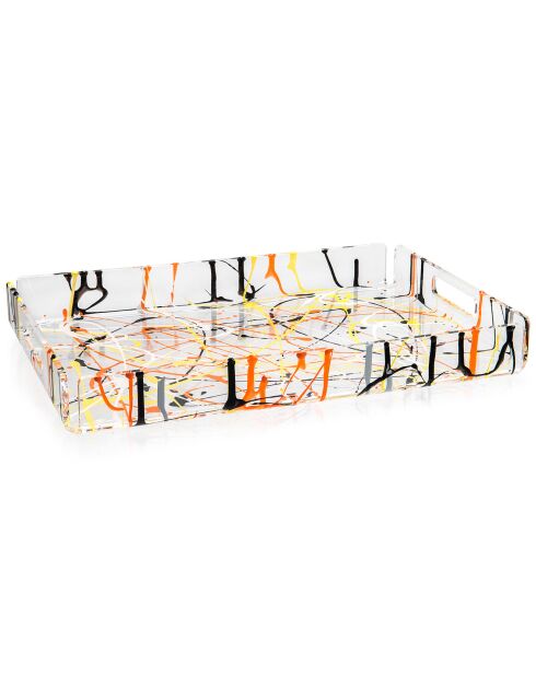 Petit plateau Bon Ton multicolore - 33x23x4 cm