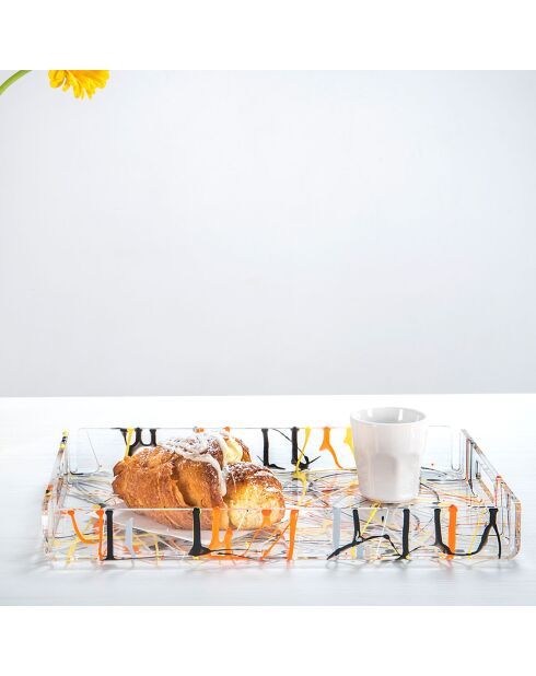 Petit plateau Bon Ton multicolore - 33x23x4 cm