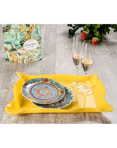 Vassoio giallo Drappeggi - 41x31x5 cm