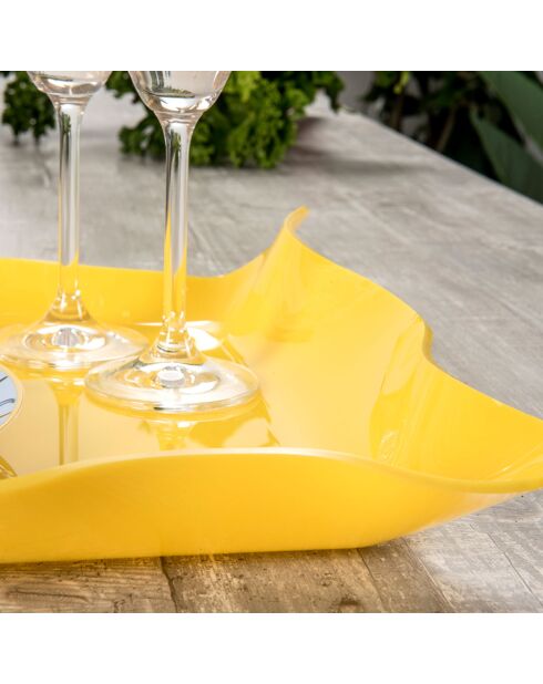 Vassoio giallo Drappeggi - 41x31x5 cm