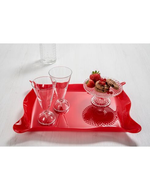 Vassoio rosso Drappeggi - 41x31x5 cm