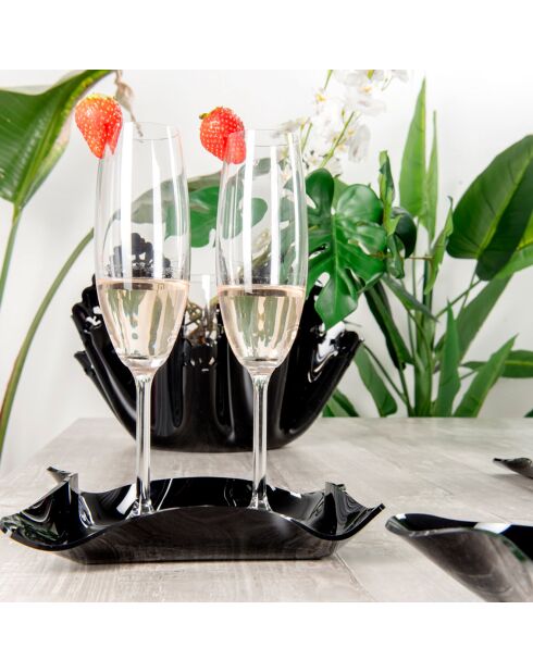 Vassoio nero Drappeggi - 41x31x5 cm